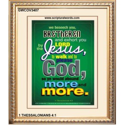 WALK AND TO PLEASE GOD   Printable Bible Verse to Frame   (GWCOV3407)   "18x23"