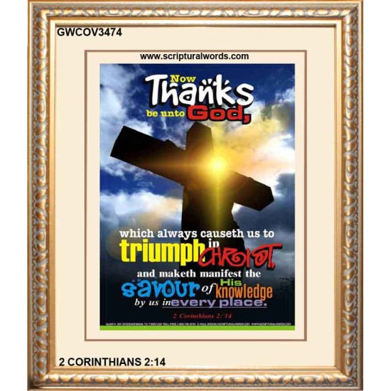 TRIUMP IN CHRIST   Scripture Wood Frame Signs   (GWCOV3474)   