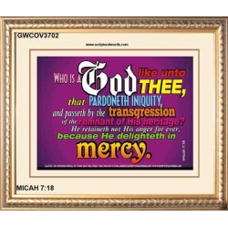 WHO IS LIKE UNTO THEE   Custom Frame Bible Verse   (GWCOV3702)   "23X18"