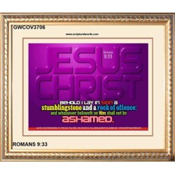 WHOSOEVER BELIEVETH ON HIM SHALL NOT BE ASHAMED   Custom Frame Inspiration Bible Verse   (GWCOV3706)   "23X18"
