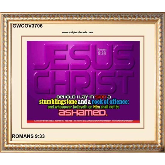WHOSOEVER BELIEVETH ON HIM SHALL NOT BE ASHAMED   Custom Frame Inspiration Bible Verse   (GWCOV3706)   