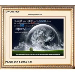 WITH GOD NOTHING SHALL BE IMPOSSIBLE   Contemporary Christian Print   (GWCOV3900)   "23X18"