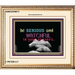 WATCH AND PRAY   Inspirational Wall Art Wooden Frame   (GWCOV4011)   "23X18"