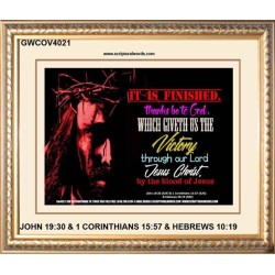 VICTORY BY THE BLOOD OF JESUS   Bible Scriptures on Love Acrylic Glass Frame   (GWCOV4021)   "23X18"