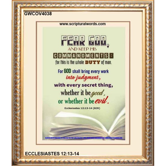 WHOLE DUTY OF MAN   Acrylic Glass Framed Bible Verse   (GWCOV4038)   