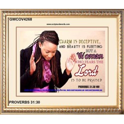 A WOMAN WHO FEARS THE LORD   Christian Artwork Frame   (GWCOV4268)   