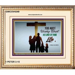 WORSHIP CHRIST   Christian Framed Art   (GWCOV4349)   "23X18"