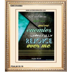 WRONGFULLY REJOICE OVER ME   Frame Bible Verses Online   (GWCOV4593)   