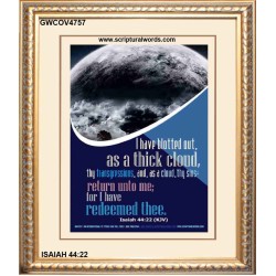 AS A THICK CLOUD   Scripture Art Acrylic Glass Frame   (GWCOV4757)   