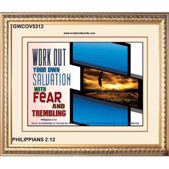 WORK OUT YOUR SALVATION   Biblical Art Acrylic Glass Frame   (GWCOV5312)   