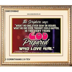 WHAT GOD HAS PREPARED FOR US   Wall Dcor   (GWCOV6642)   "23X18"