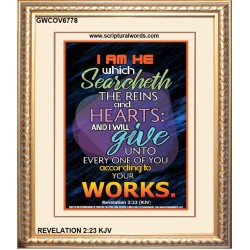 ACCORDING TO YOUR WORKS   Frame Bible Verse   (GWCOV6778)   "18x23"