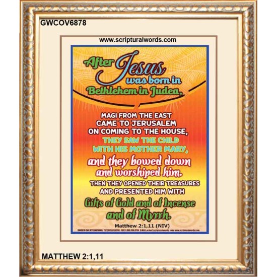 THEY BOWED DOWN AND WORSHIPED HIM   Scripture Art Wooden Frame   (GWCOV6878)   