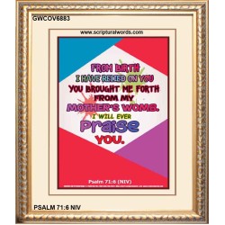 YOU BROUGHT ME FROM MY MOTHERS WOMB   Biblical Art Acrylic Glass Frame    (GWCOV6883)   