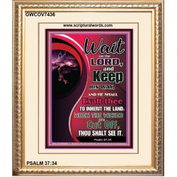 WAIT ON THE LORD   Framed Bible Verse Online   (GWCOV7436)   "18x23"