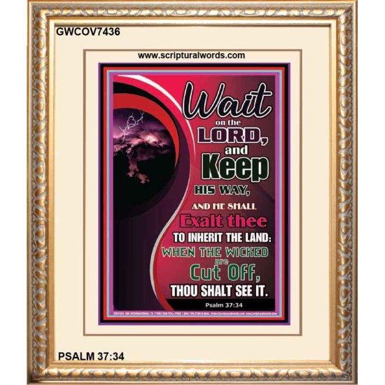 WAIT ON THE LORD   Framed Bible Verse Online   (GWCOV7436)   