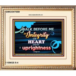 WALK IN INTEGRITY   Unique Bible Verse Frame   (GWCOV7559)   "23X18"