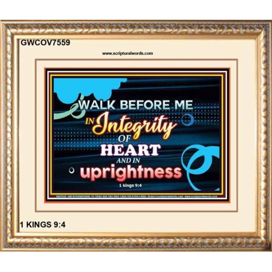 WALK IN INTEGRITY   Unique Bible Verse Frame   (GWCOV7559)   