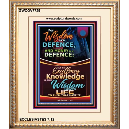 WISDOM A DEFENCE   Bible Verses Framed for Home   (GWCOV7729)   