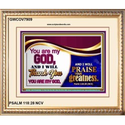 YOU ARE MY GOD   Contemporary Christian Wall Art Acrylic Glass frame   (GWCOV7909)   "23X18"