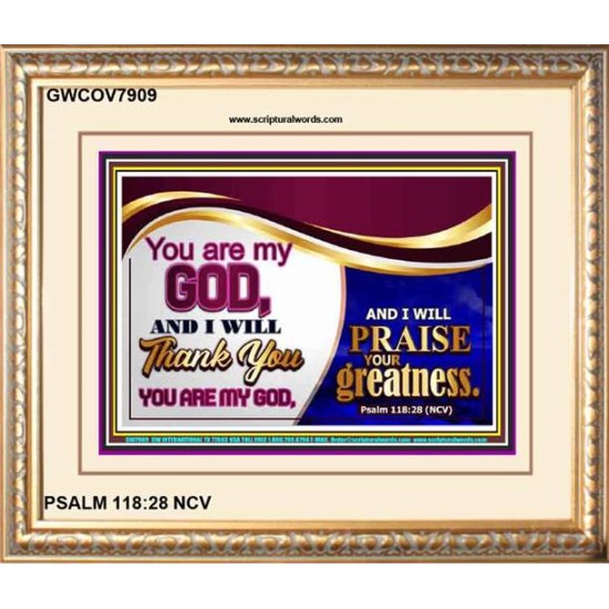YOU ARE MY GOD   Contemporary Christian Wall Art Acrylic Glass frame   (GWCOV7909)   