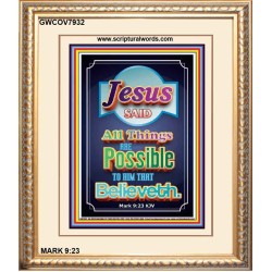 ALL THINGS ARE POSSIBLE   Bible Verses Wall Art Acrylic Glass Frame   (GWCOV7932)   