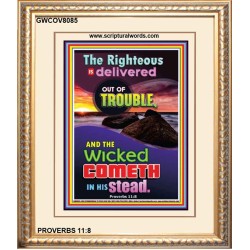 THE RIGHTEOUS IS DELIVERED   Encouraging Bible Verse Frame   (GWCOV8085)   