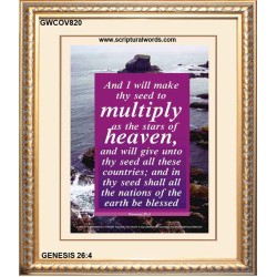 THY SEED AS THE STAR OF HEAVEN   Acrylic Glass Frame Scripture Art   (GWCOV820)   