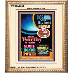 WORTHY TO RECEIVE ALL GLORY   Acrylic Glass framed scripture art   (GWCOV8631)   