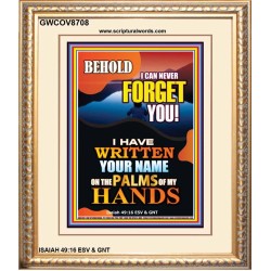 YOUR NAME WRITTEN  IN GODS PALMS   Bible Verse Frame for Home Online   (GWCOV8708)   "18x23"