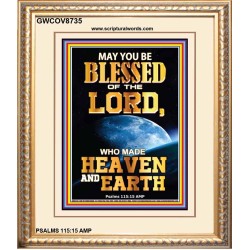 WHO MADE HEAVEN AND EARTH   Encouraging Bible Verses Framed   (GWCOV8735)   "18x23"