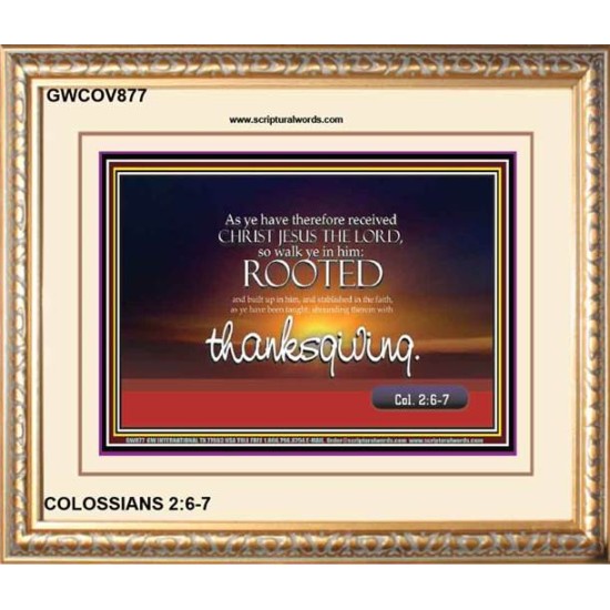 ABOUNDING THEREIN WITH THANKGIVING   Inspirational Bible Verse Framed   (GWCOV877)   