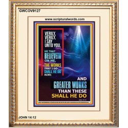 VERILY VERILY I SAY TO YOU   Frame Bible Verses Online   (GWCOV9127)   "18x23"