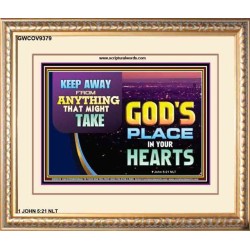 WHAT IS GOD'S PLACE IN YOUR HEART   Large Framed Scripture Wall Art   (GWCOV9379)   "23X18"