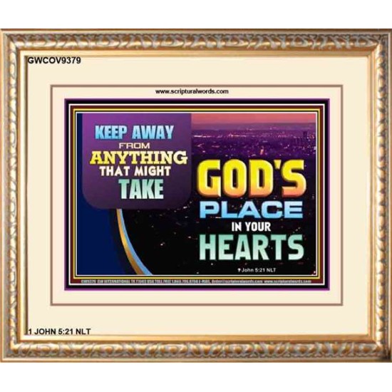 WHAT IS GOD'S PLACE IN YOUR HEART   Large Framed Scripture Wall Art   (GWCOV9379)   