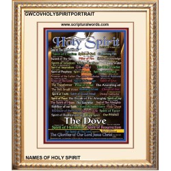 NAMES OF HOLY SPIRIT WITH BIBLE VERSES PICTURE   (GWCOVHOLYSPIRITPORTRAIT)   "18x23"