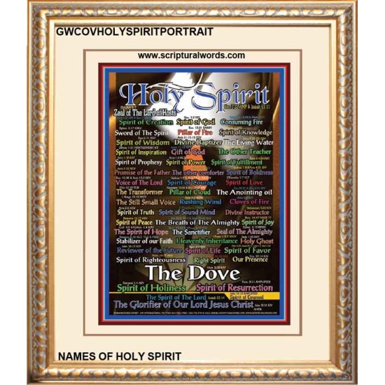 NAMES OF HOLY SPIRIT WITH BIBLE VERSES PICTURE   (GWCOVHOLYSPIRITPORTRAIT)   