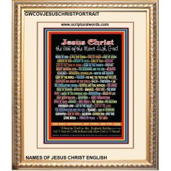 NAMES OF JESUS CHRIST WITH BIBLE VERSES PICTURE   (GWCOVJESUSCHRISTPORTRAIT)   "18x23"