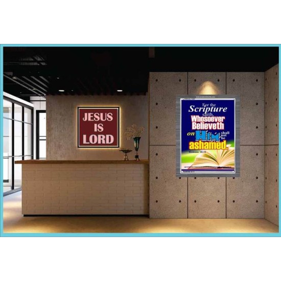 WHOSOEVER BELIEVETH   Acrylic Glass Frame Scripture Art   (GWEXALT3297)   