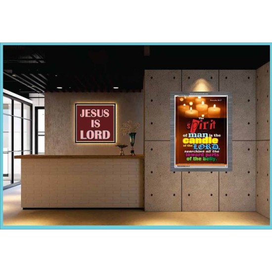THE SPIRIT OF MAN IS THE CANDLE OF THE LORD   Framed Hallway Wall Decoration   (GWEXALT3355)   