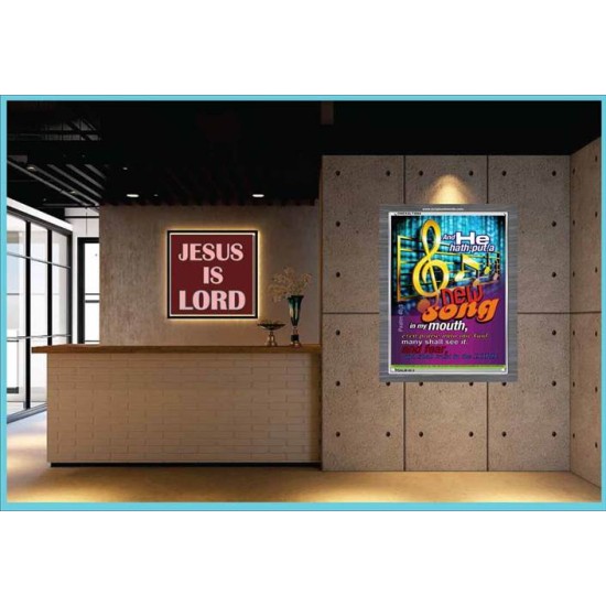 A NEW SONG IN MY MOUTH   Framed Office Wall Decoration   (GWEXALT3684)   