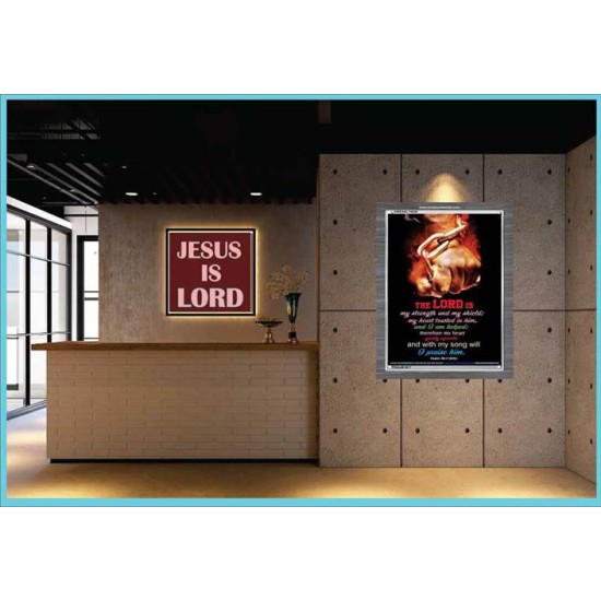 WITH MY SONG WILL I PRAISE HIM   Framed Sitting Room Wall Decoration   (GWEXALT4538)   