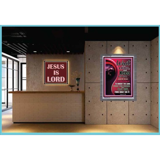 WAIT ON THE LORD   Framed Bible Verse Online   (GWEXALT7436)   