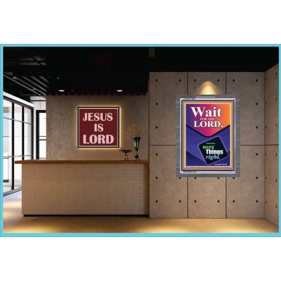 WAIT FOR THE LORD   Framed Scriptural Dcor   (GWEXALT8069)   