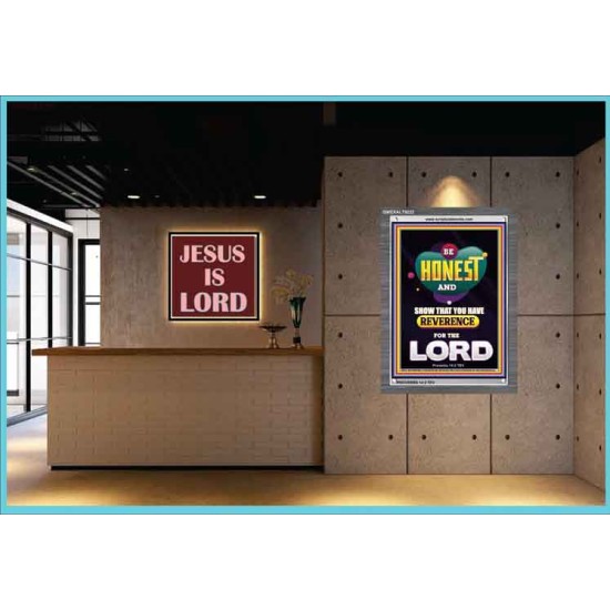 BE HONEST REVERENCE THE LORD   Framed Guest Room Wall Decoration   (GWEXALT9222)   