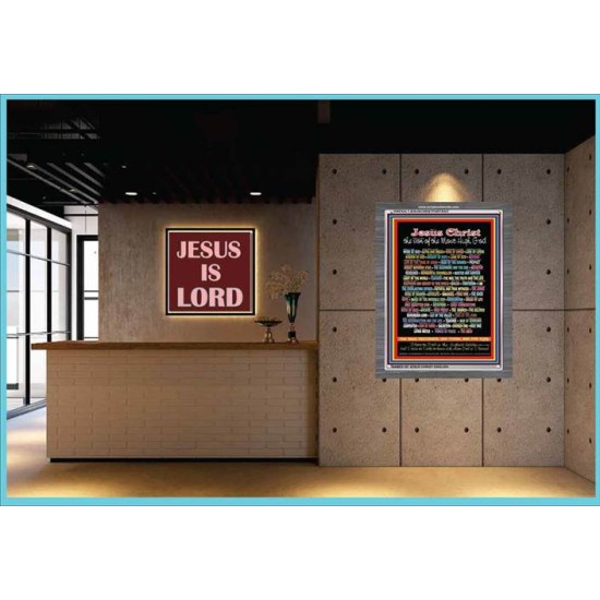 NAMES OF JESUS CHRIST WITH BIBLE VERSES    Religious Art Acrylic Glass Frame   (GWEXALTJESUSCHRISTPORTRAIT)   