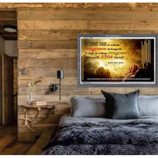 VENGEANCE BELONGS TO GOD   Acrylic Glass Frame Scripture Art   (GWEXALT3904)   