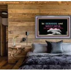 WATCH AND PRAY   Inspirational Wall Art Wooden Frame   (GWEXALT4011)   "33x25"