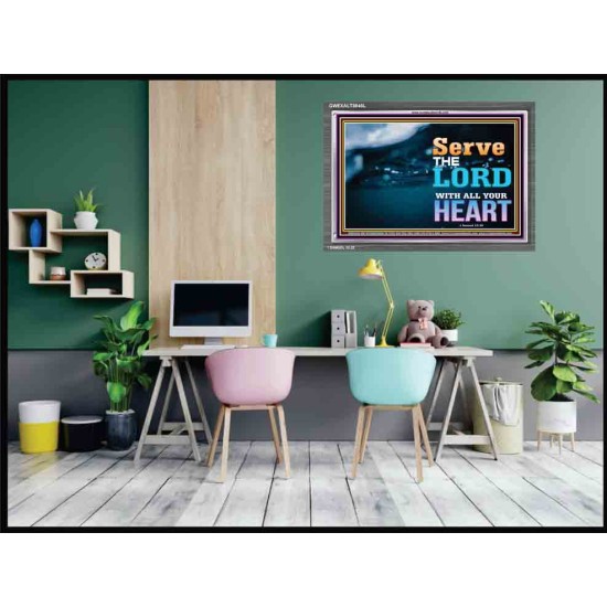 WITH ALL YOUR HEART   Framed Religious Wall Art    (GWEXALT8846L)   