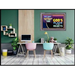 WHAT IS GOD'S PLACE IN YOUR HEART   Large Framed Scripture Wall Art   (GWEXALT9379)   "33x25"